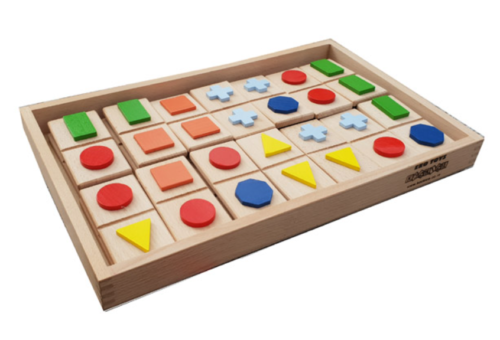 Drvena didaktička igračka Domino geometrijski oblici